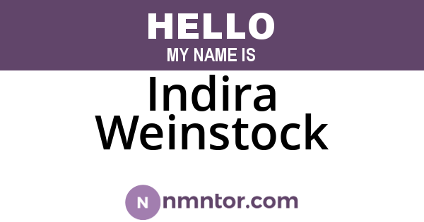 Indira Weinstock