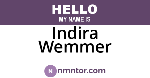 Indira Wemmer