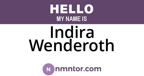 Indira Wenderoth