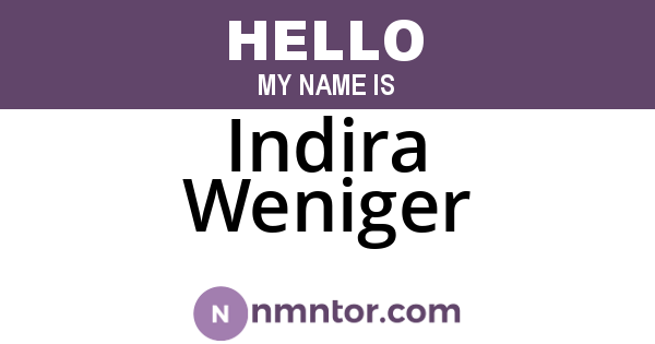 Indira Weniger
