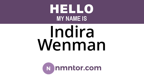 Indira Wenman