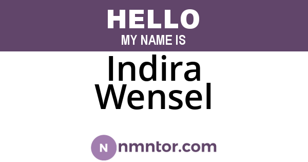 Indira Wensel