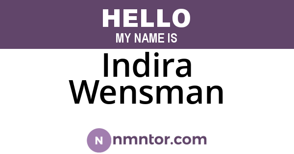Indira Wensman