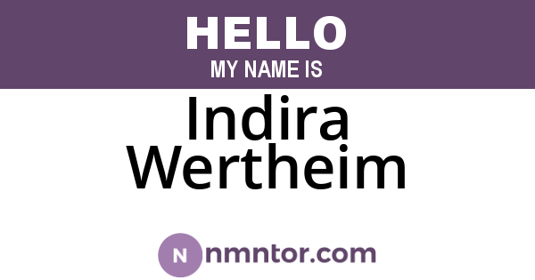 Indira Wertheim