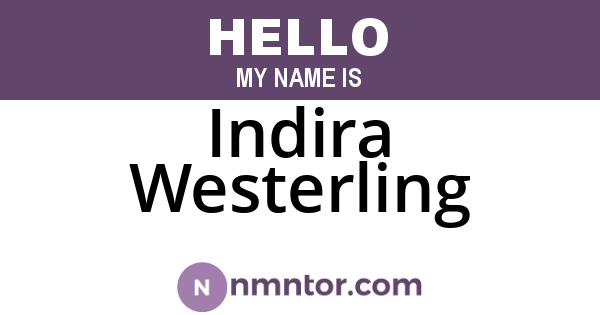 Indira Westerling