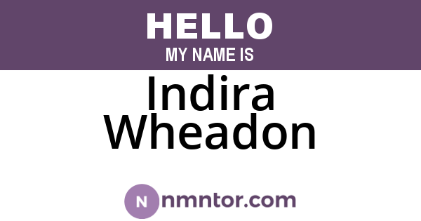Indira Wheadon