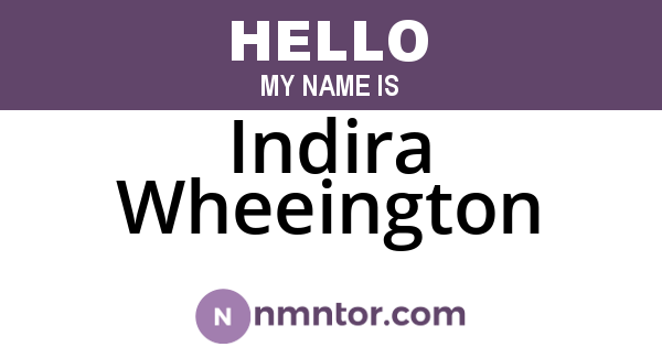 Indira Wheeington