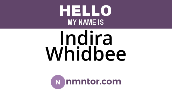 Indira Whidbee