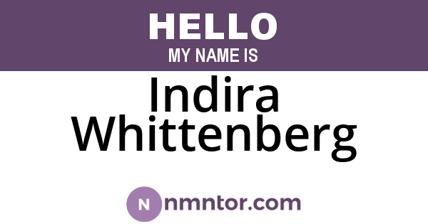 Indira Whittenberg