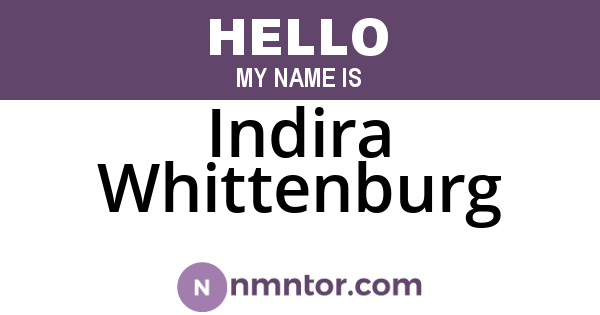 Indira Whittenburg