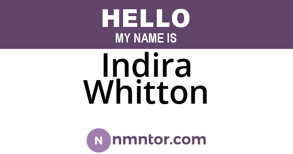 Indira Whitton