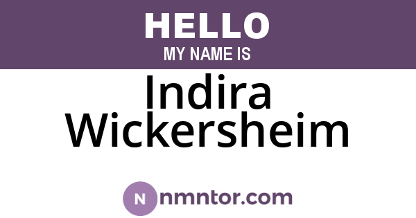 Indira Wickersheim