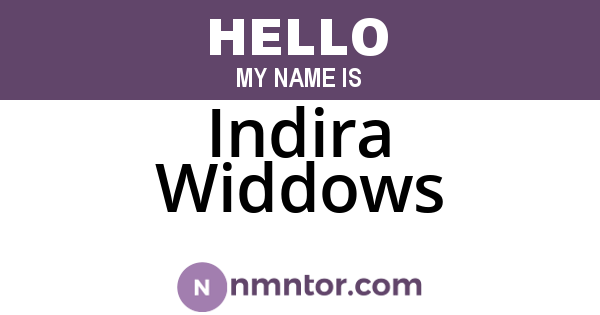 Indira Widdows