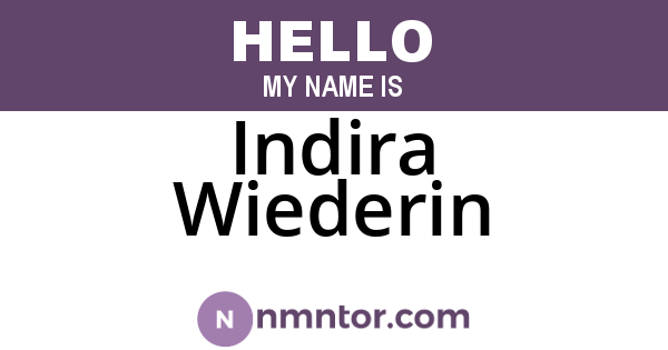 Indira Wiederin