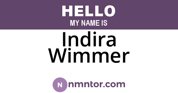 Indira Wimmer