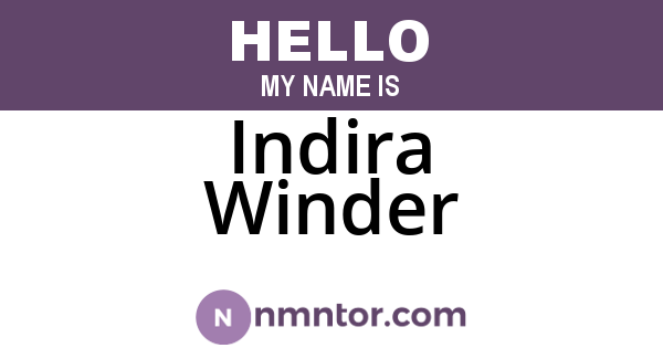 Indira Winder