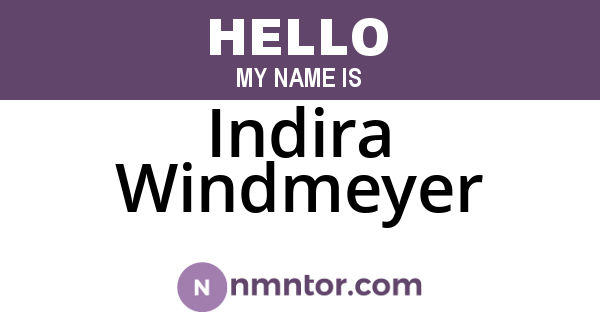Indira Windmeyer