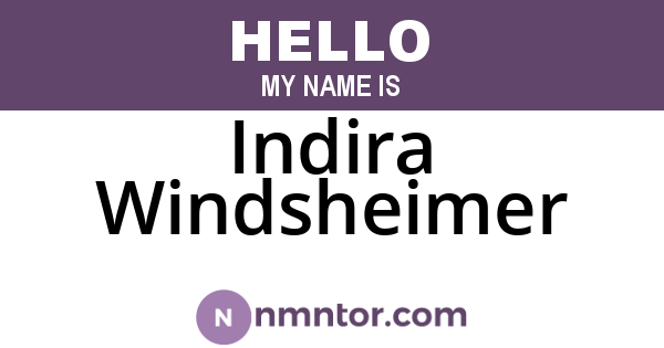 Indira Windsheimer