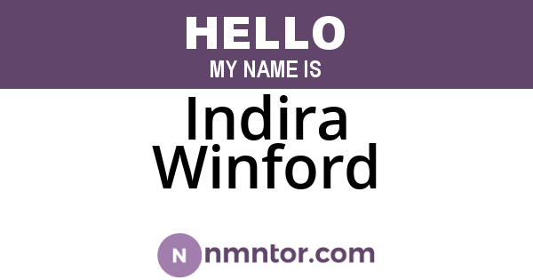 Indira Winford