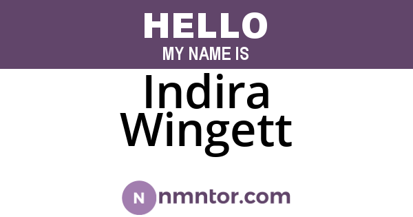 Indira Wingett
