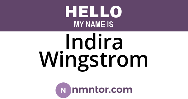 Indira Wingstrom