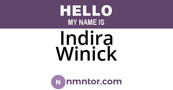 Indira Winick