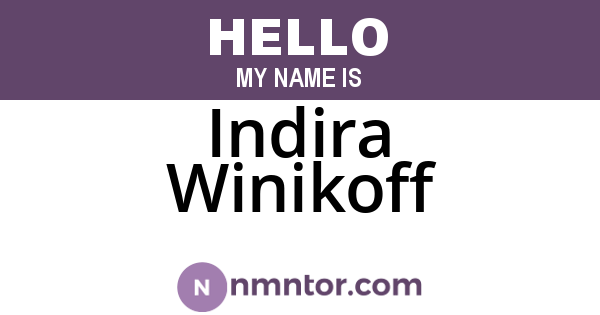 Indira Winikoff