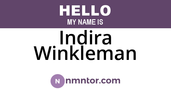 Indira Winkleman