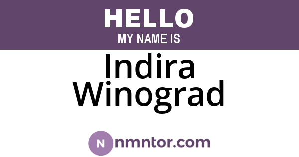 Indira Winograd