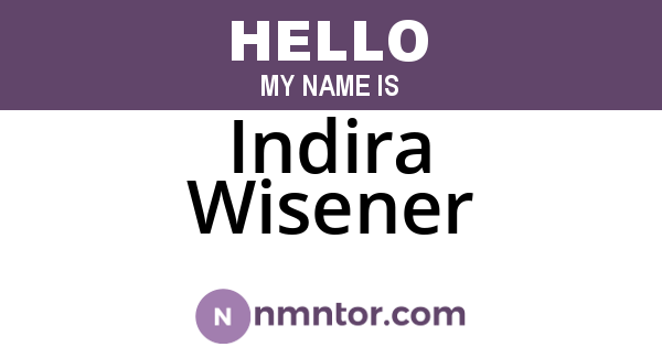 Indira Wisener