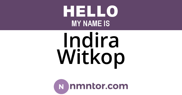 Indira Witkop