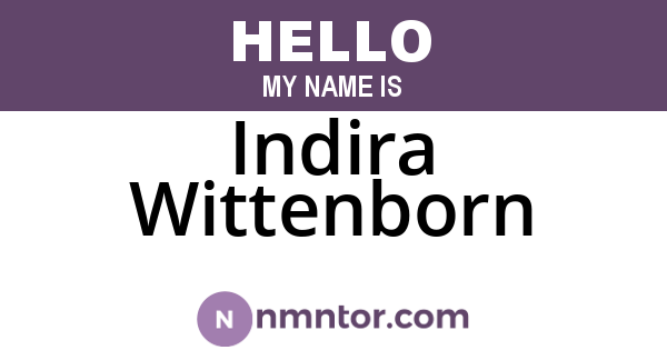 Indira Wittenborn