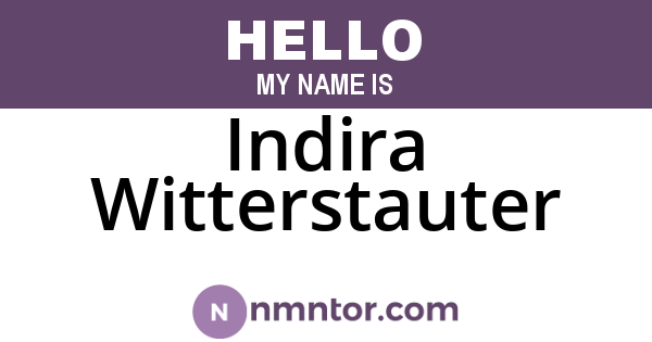 Indira Witterstauter