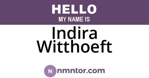 Indira Witthoeft