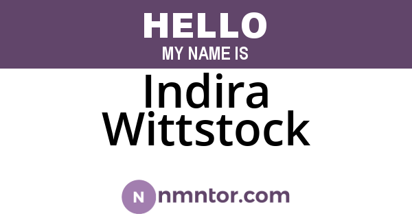 Indira Wittstock