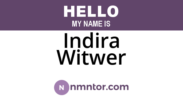 Indira Witwer