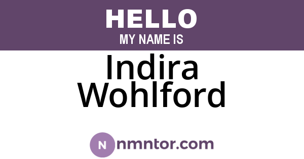 Indira Wohlford