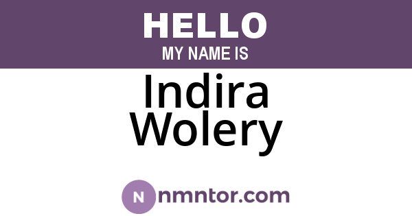 Indira Wolery