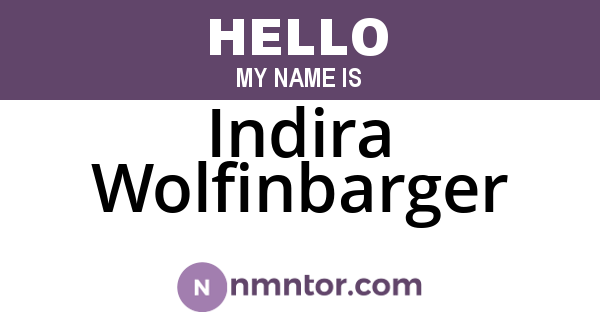 Indira Wolfinbarger