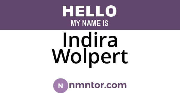 Indira Wolpert