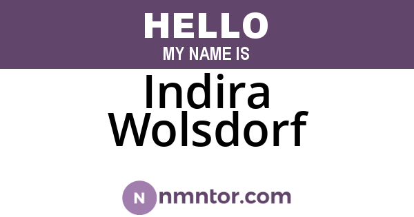 Indira Wolsdorf