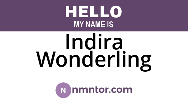 Indira Wonderling