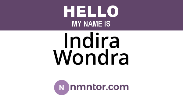 Indira Wondra