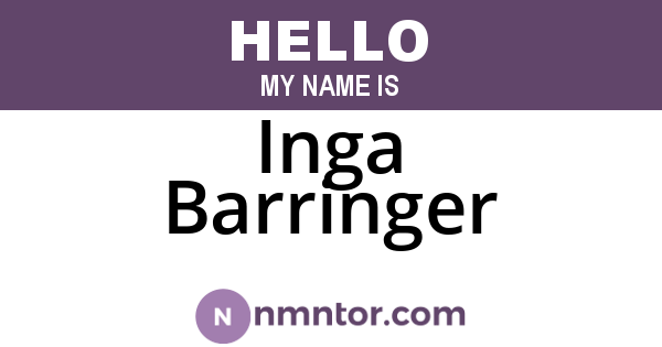 Inga Barringer