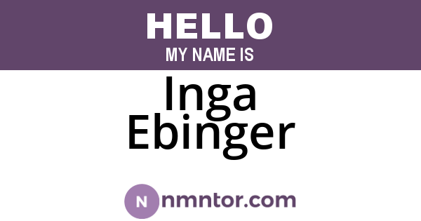 Inga Ebinger