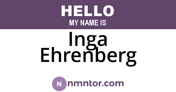 Inga Ehrenberg