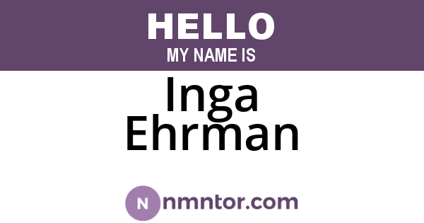 Inga Ehrman