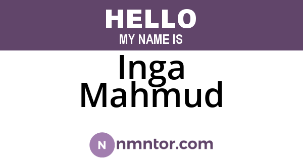 Inga Mahmud