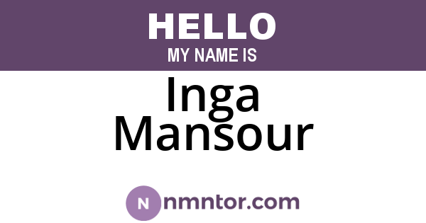 Inga Mansour