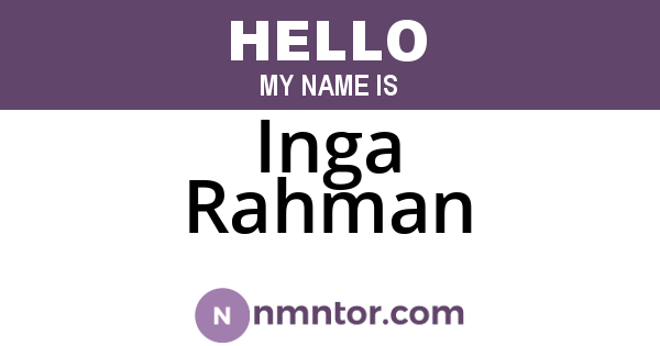 Inga Rahman
